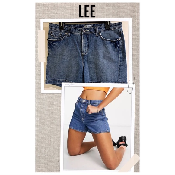 Lee Denim Shorts Mom’s Style Mid Wash Blue Size 12 - Picture 14 of 15